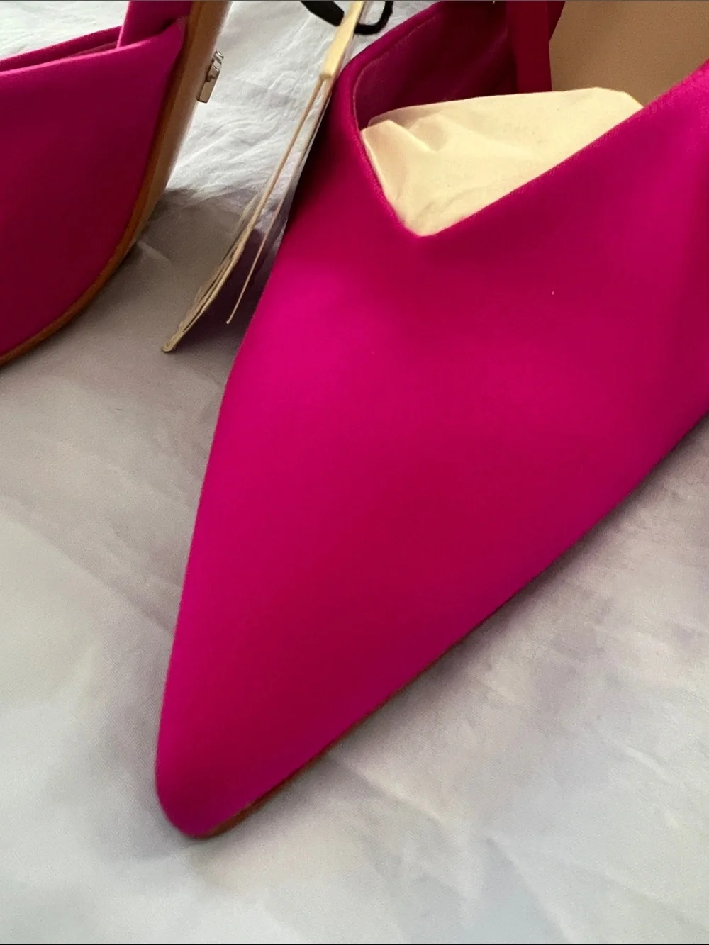 LIMITED ADDITION Zara Bright Fuchsia Pointed-Toe Ankle Tie Heels